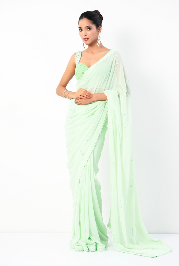 Arunya Saree | Aqua Green
