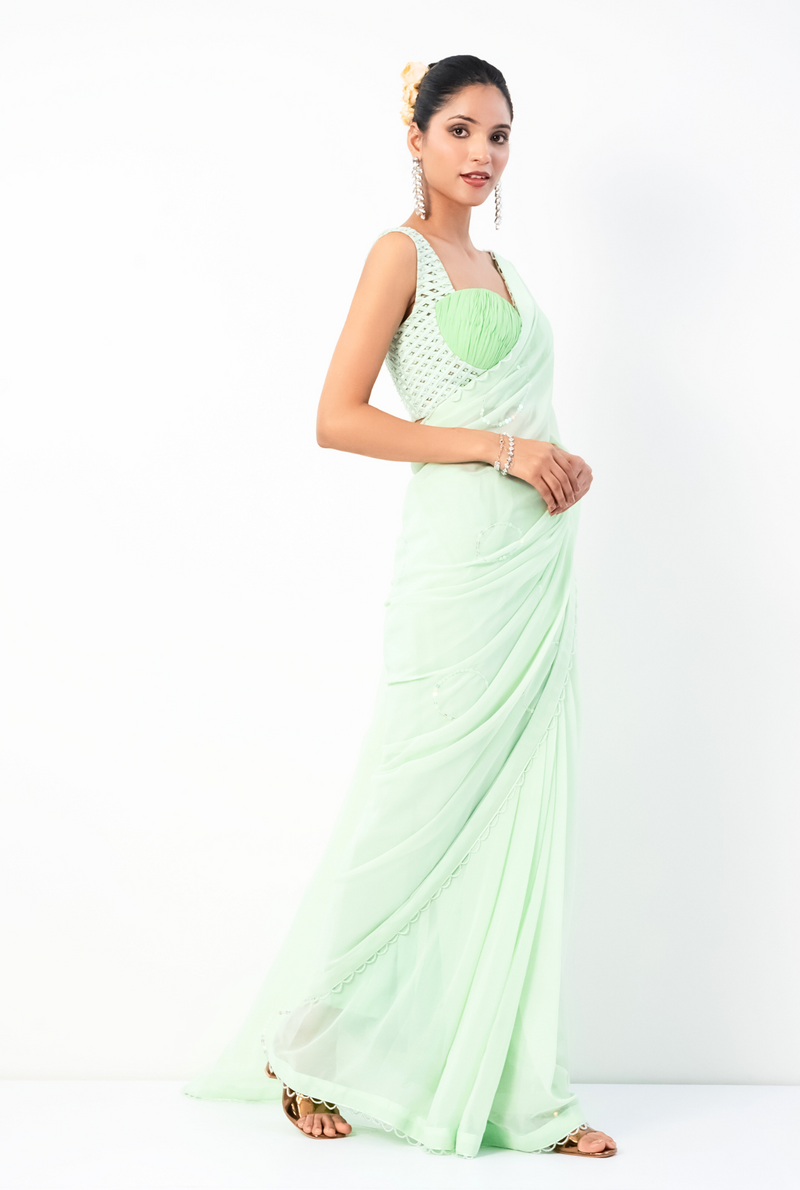 Arunya Saree | Aqua Green