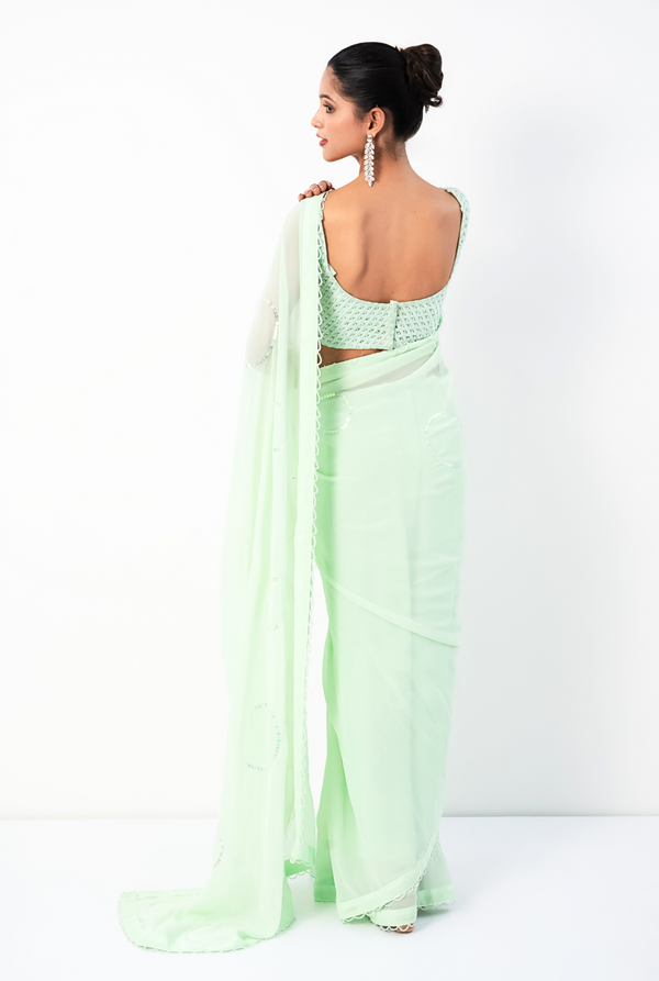 Arunya Saree | Aqua Green