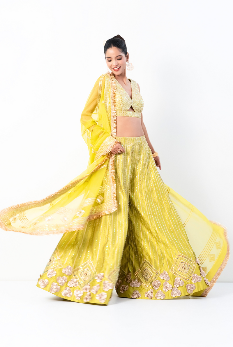 Phoolari Sharara | Shades of Green