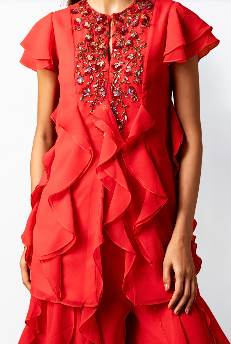 Rosa Kurta Set | Shades of Red
