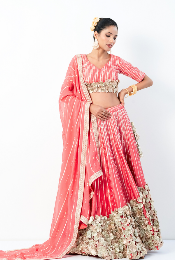 Phoolari Lehnga | Pink