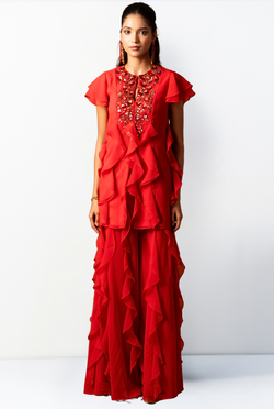 Rosa Kurta Set | Shades of Red