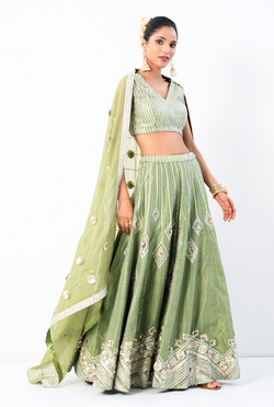 Phoolari Lehnga | light Green