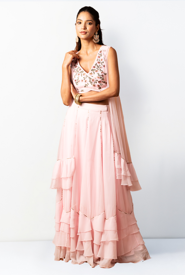Rosa Lehenga set | Baby Pink