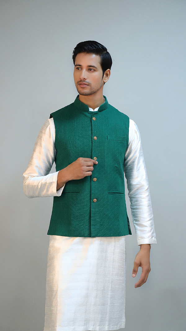 Cotton Fabric, Quilted  Bandhgala