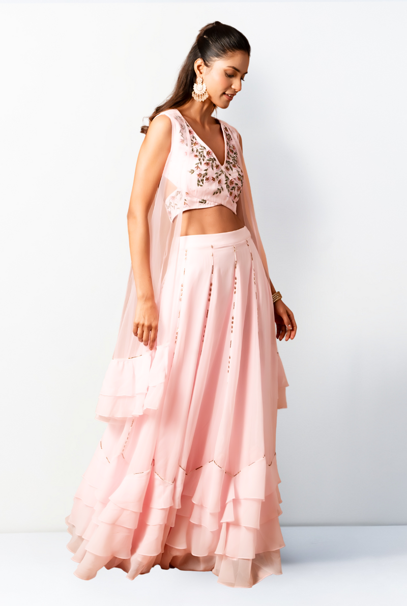 Rosa Lehenga set | Baby Pink