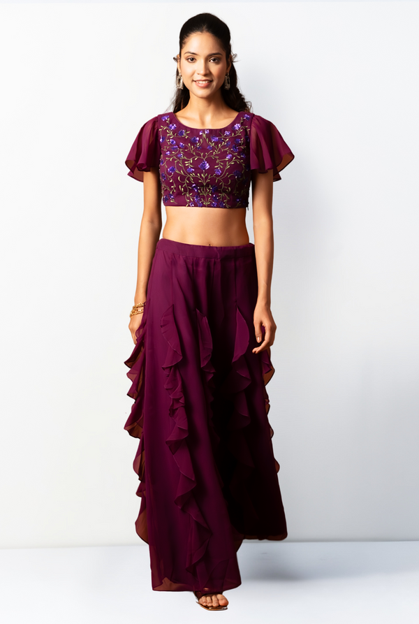 Rosa Choli Set | Deep Purple