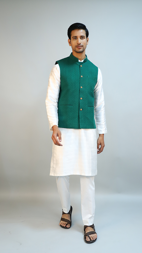 Cotton Fabric, Quilted  Bandhgala