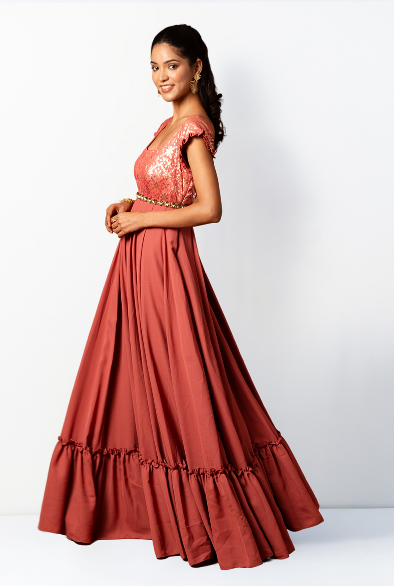 Rosa Brocade Gown