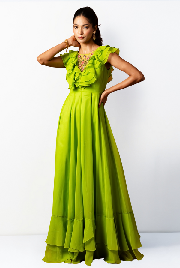 Rosa Gown | Florecent green