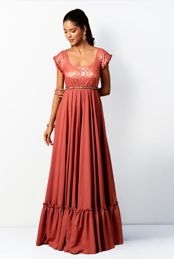 Rosa Brocade Gown