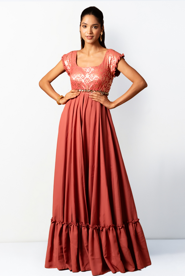 Rosa Brocade Gown