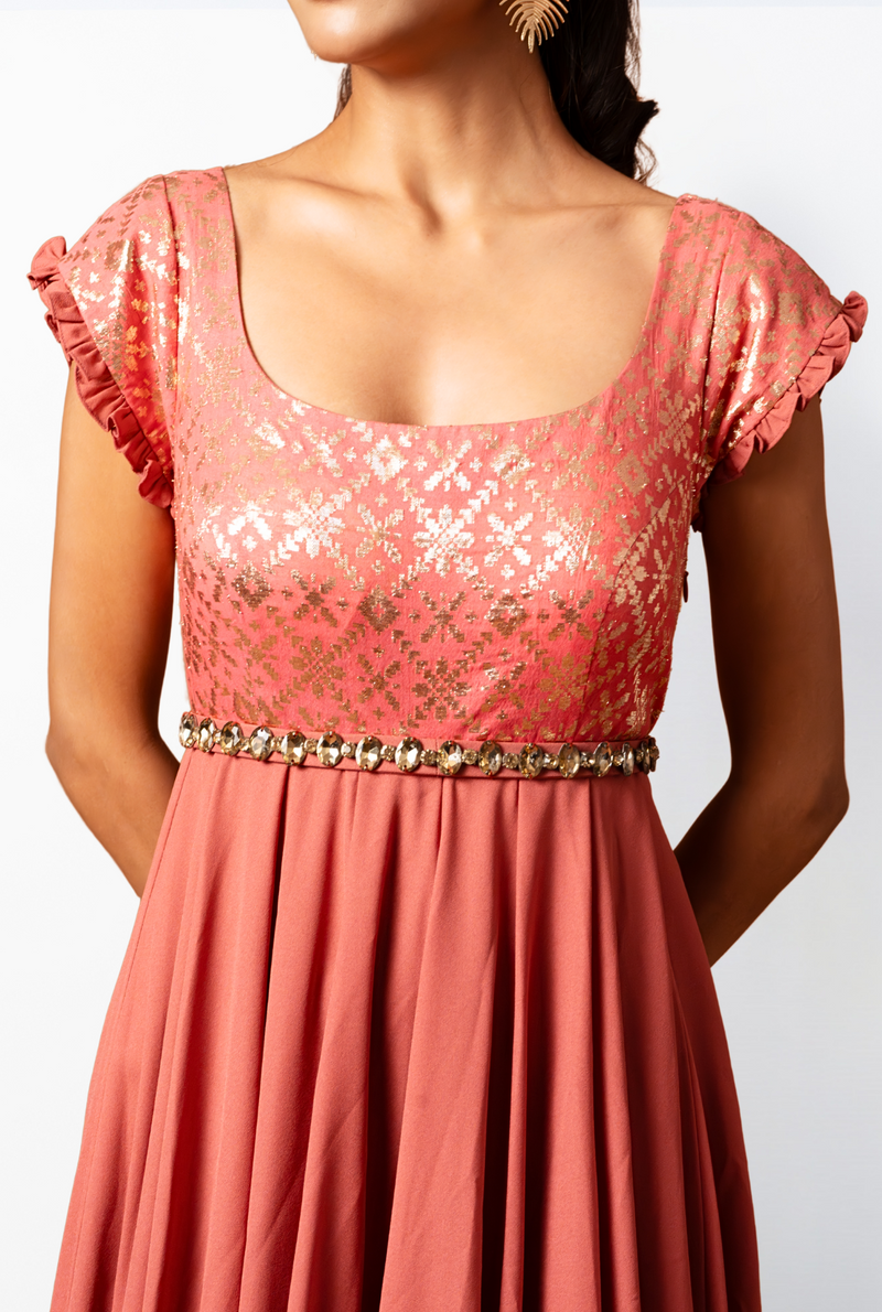 Rosa Brocade Gown