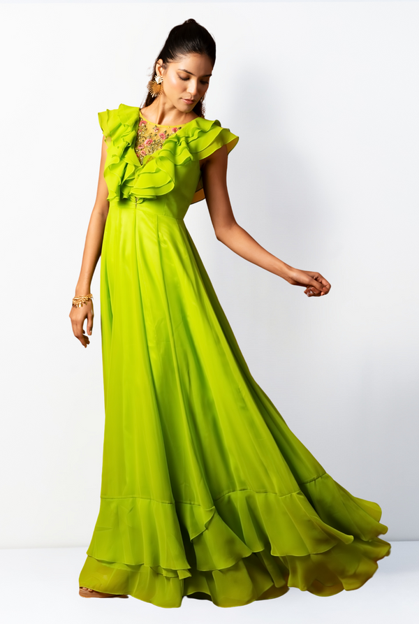 Rosa Gown | Florecent green
