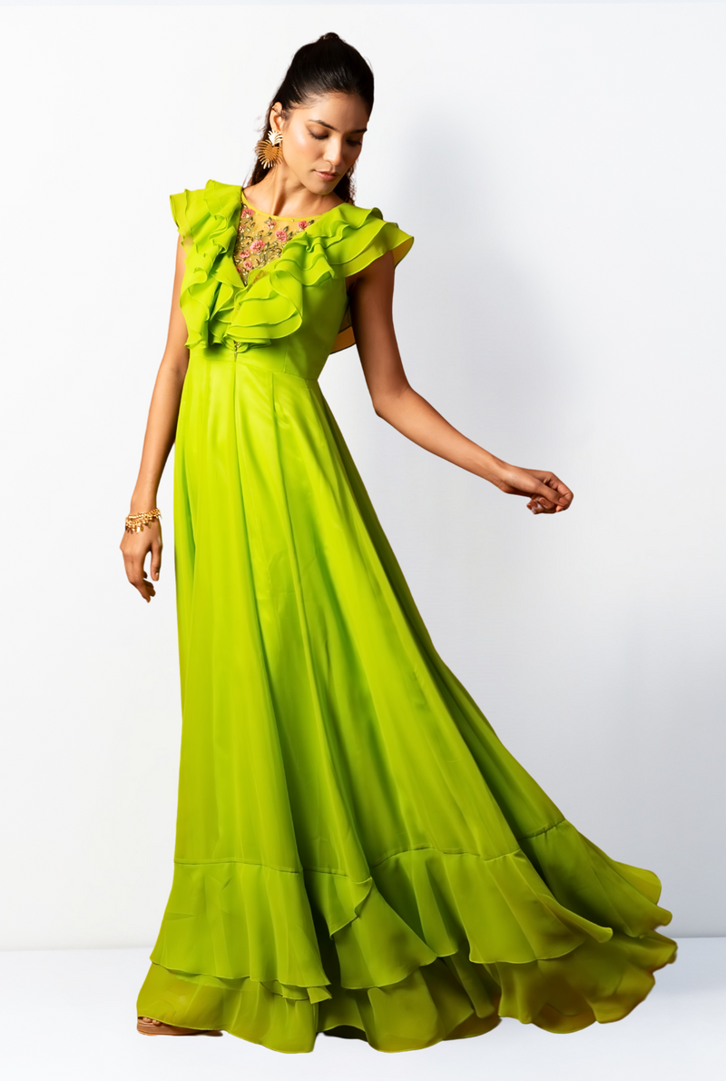 Rosa Gown | Florecent green