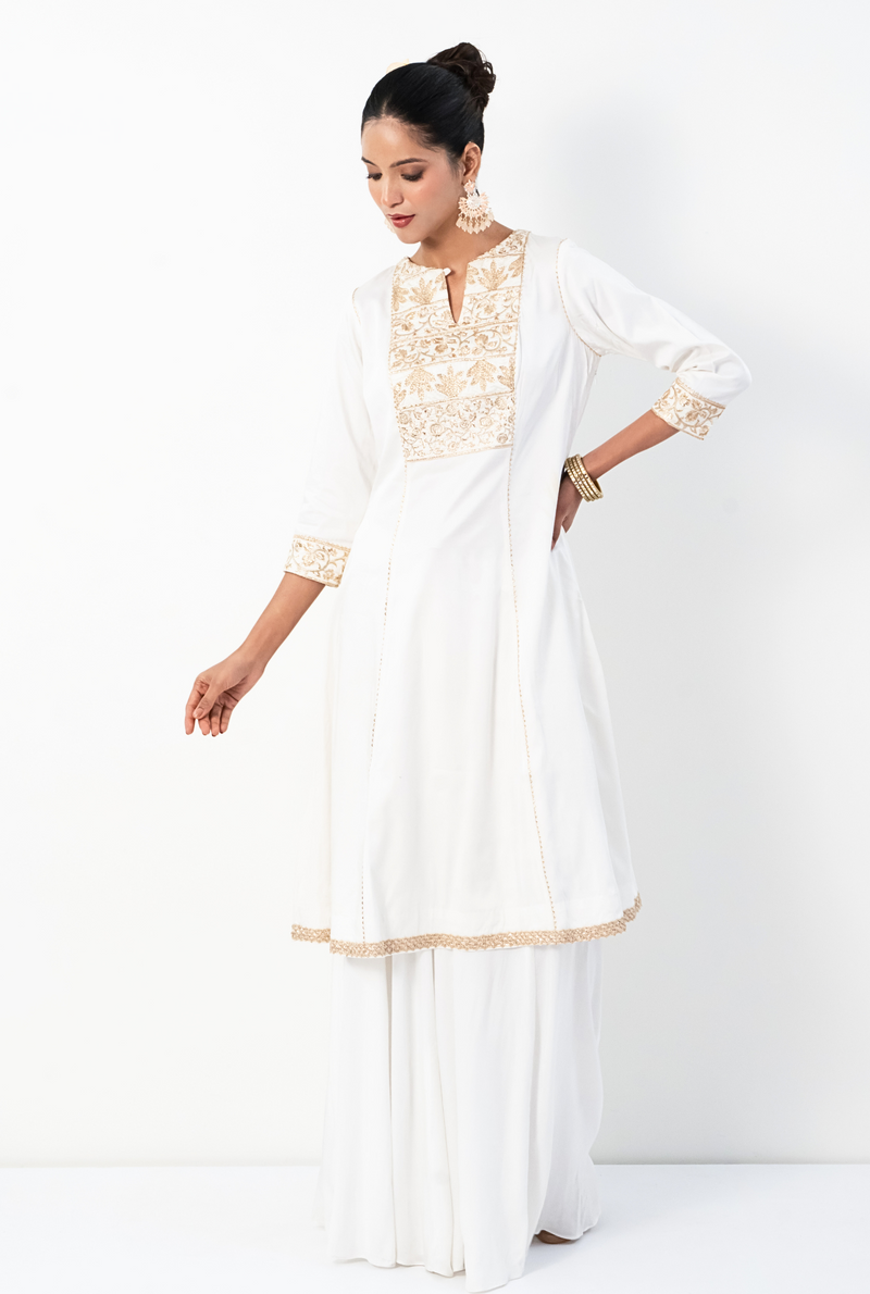 Chandrika Kurta Set | Chnadni White