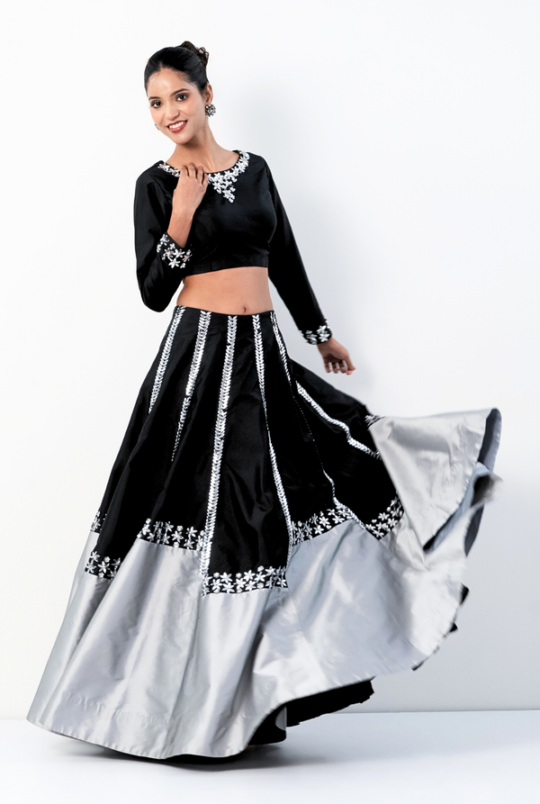 Arunaya Lehenga | Blak and grey