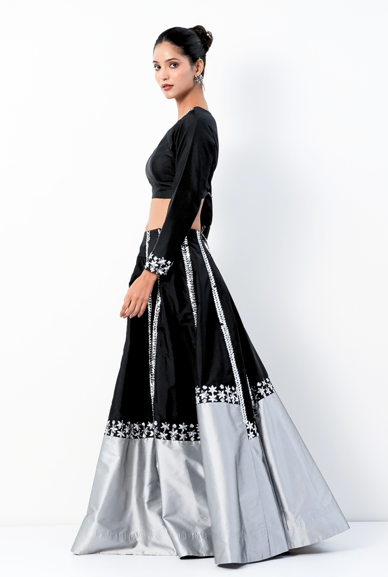 Arunaya Lehenga | Blak and grey