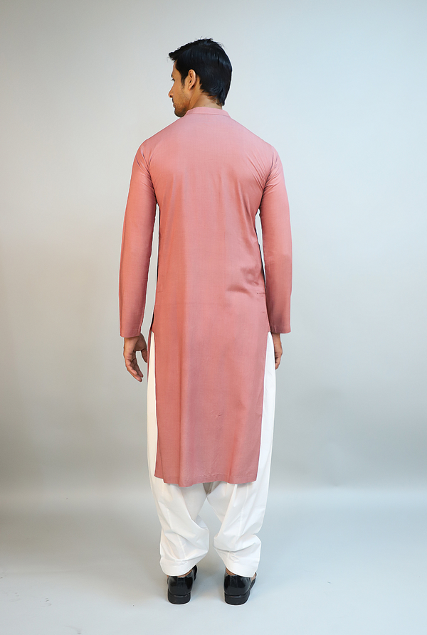 Brown Rose Modal Cotton Thread Embroidered Kurta Set