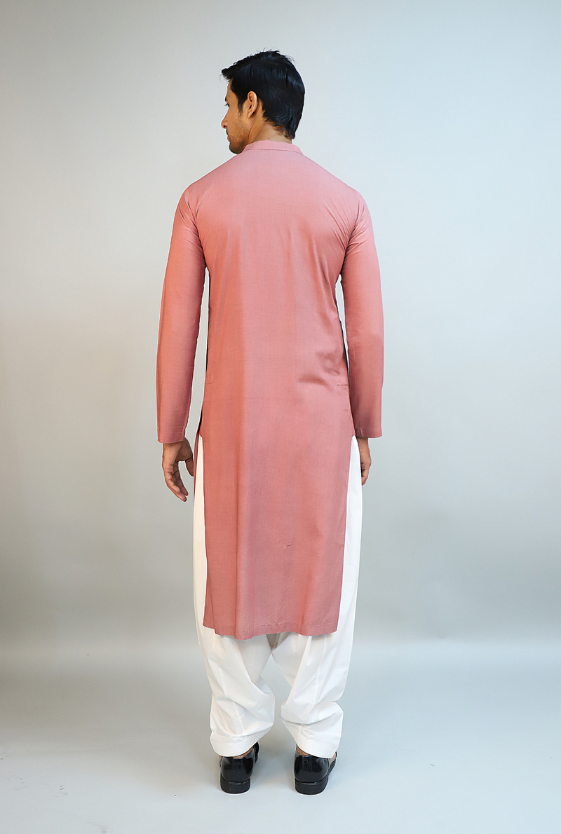 Brown Rose Modal Cotton Thread Embroidered Kurta Set